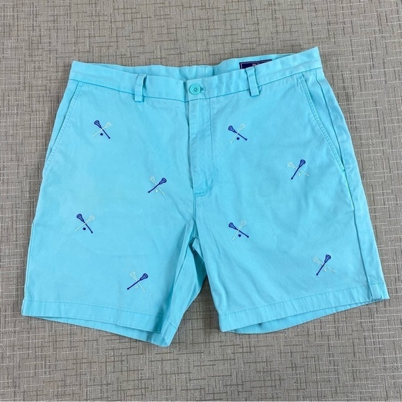Vineyard‎ Vines Men’s Embroidered Breaker Short Lacrosse Poolside Blue Sz 35 - Picture 2 of 11